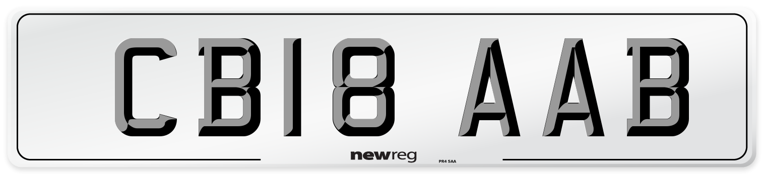 CB18 AAB Number Plate from New Reg